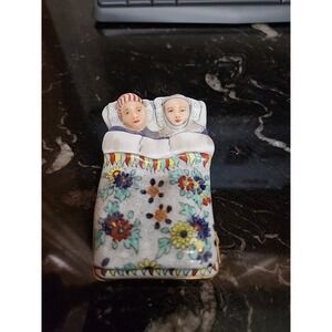 RARE Antique Chantilly French Porcelain Figural Trinket Box France - EXCELLENT